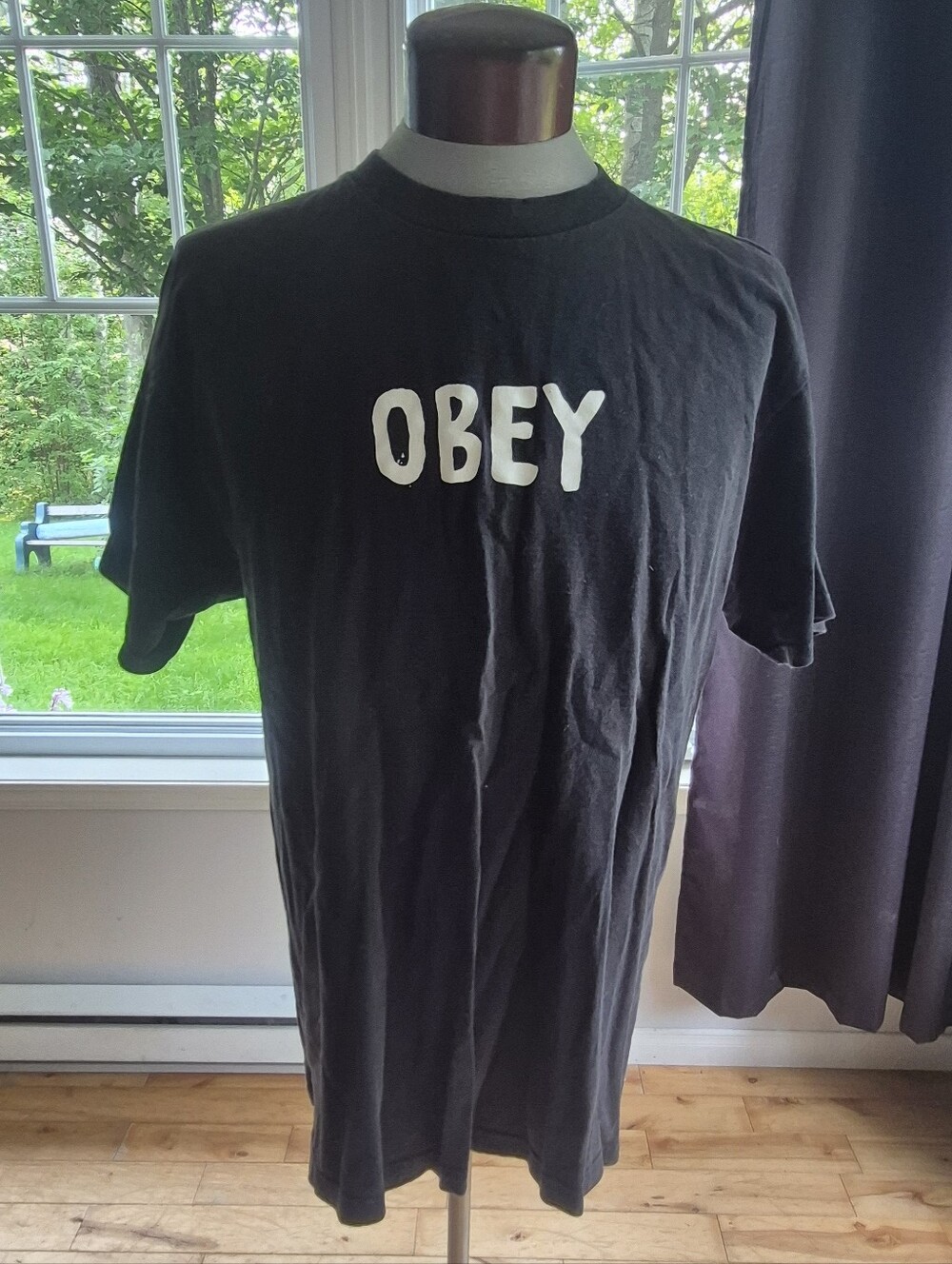 Obey Black Short-Sleeve Tee with White Logo